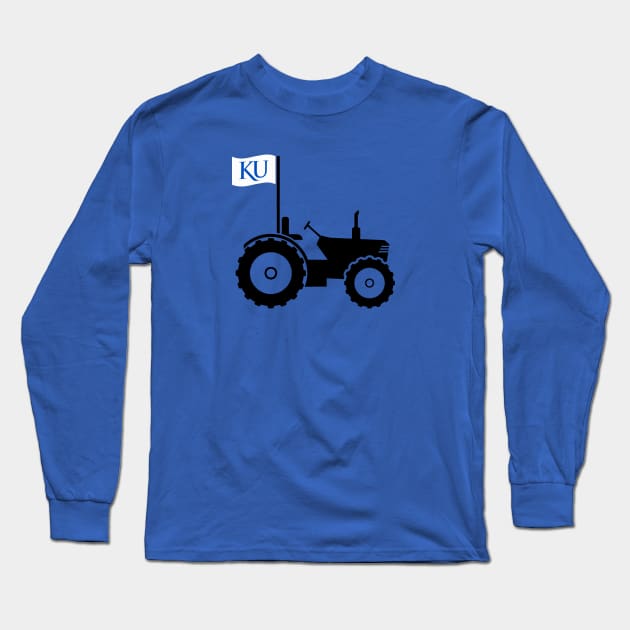 Support Kansas with this Tractor and Flag design Long Sleeve T-Shirt by MalmoDesigns